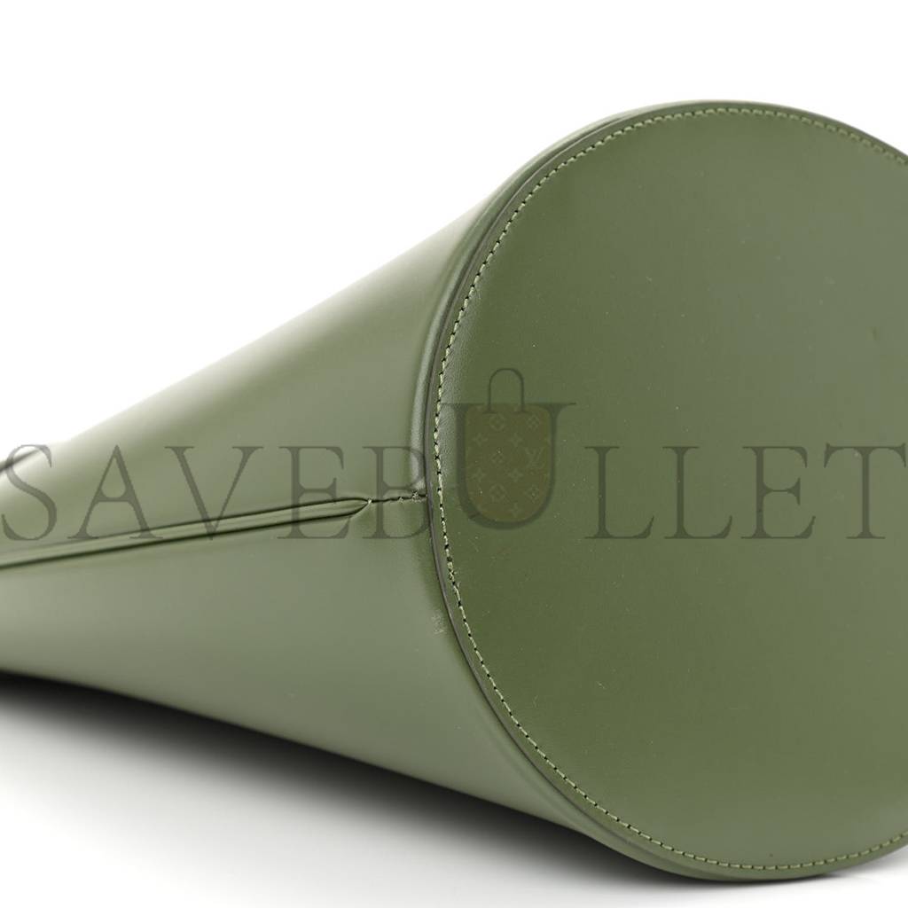 Ce**e calfskin crecy bucket bag green (23*15*15cm)