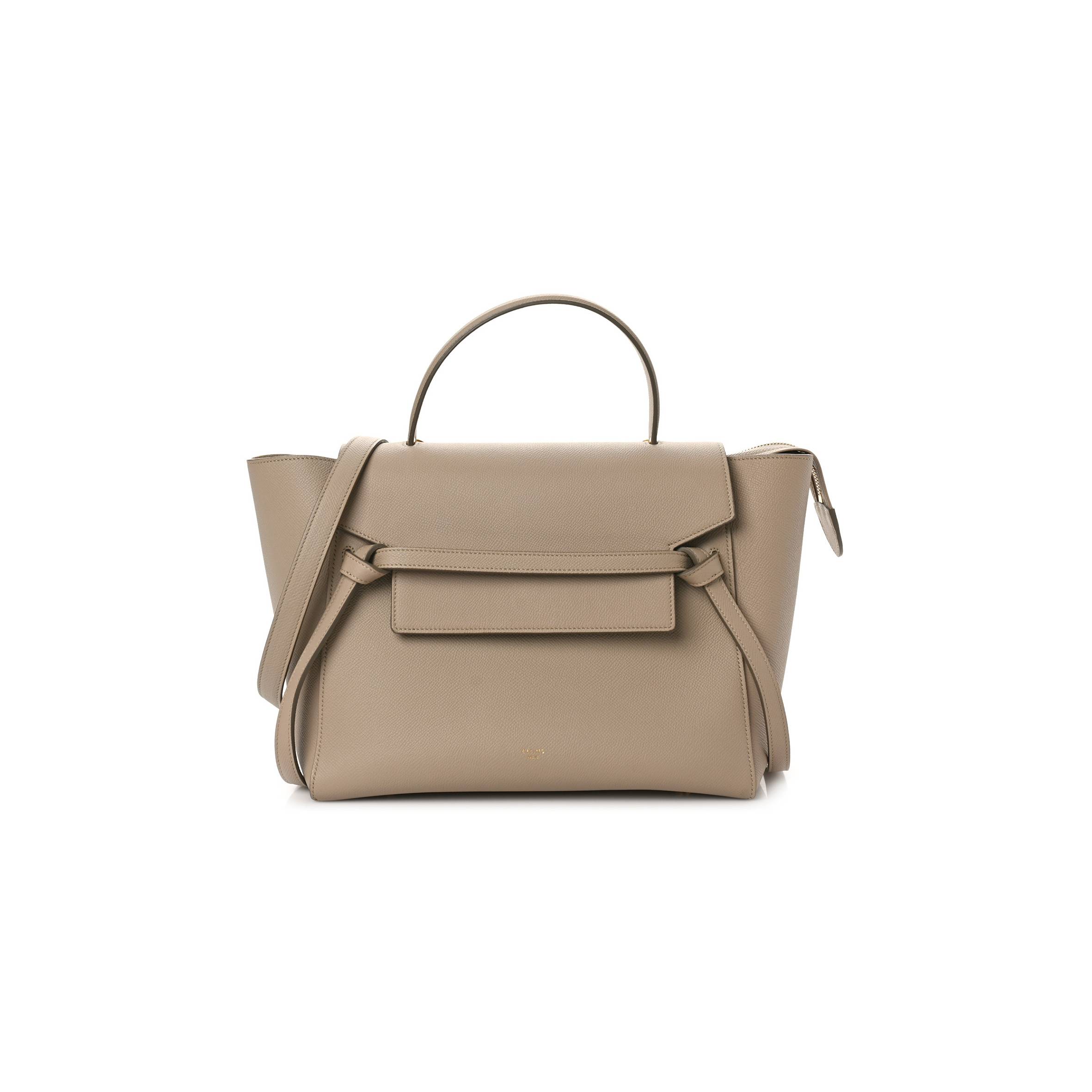 Ce**e grained calfskin mini belt bag dune (30*22*17cm)