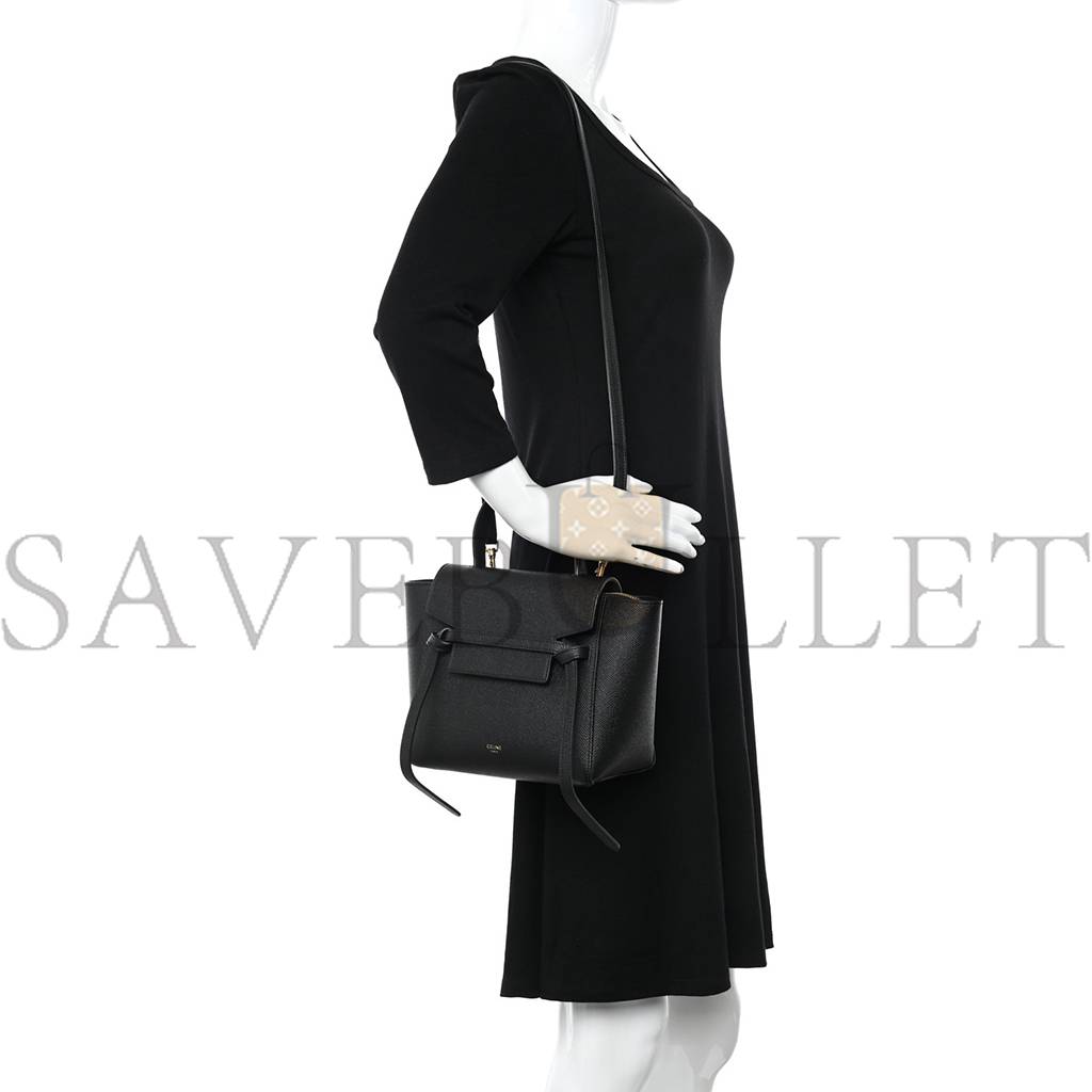 Ce**e grained calfskin nano belt bag black (20*15*10cm)