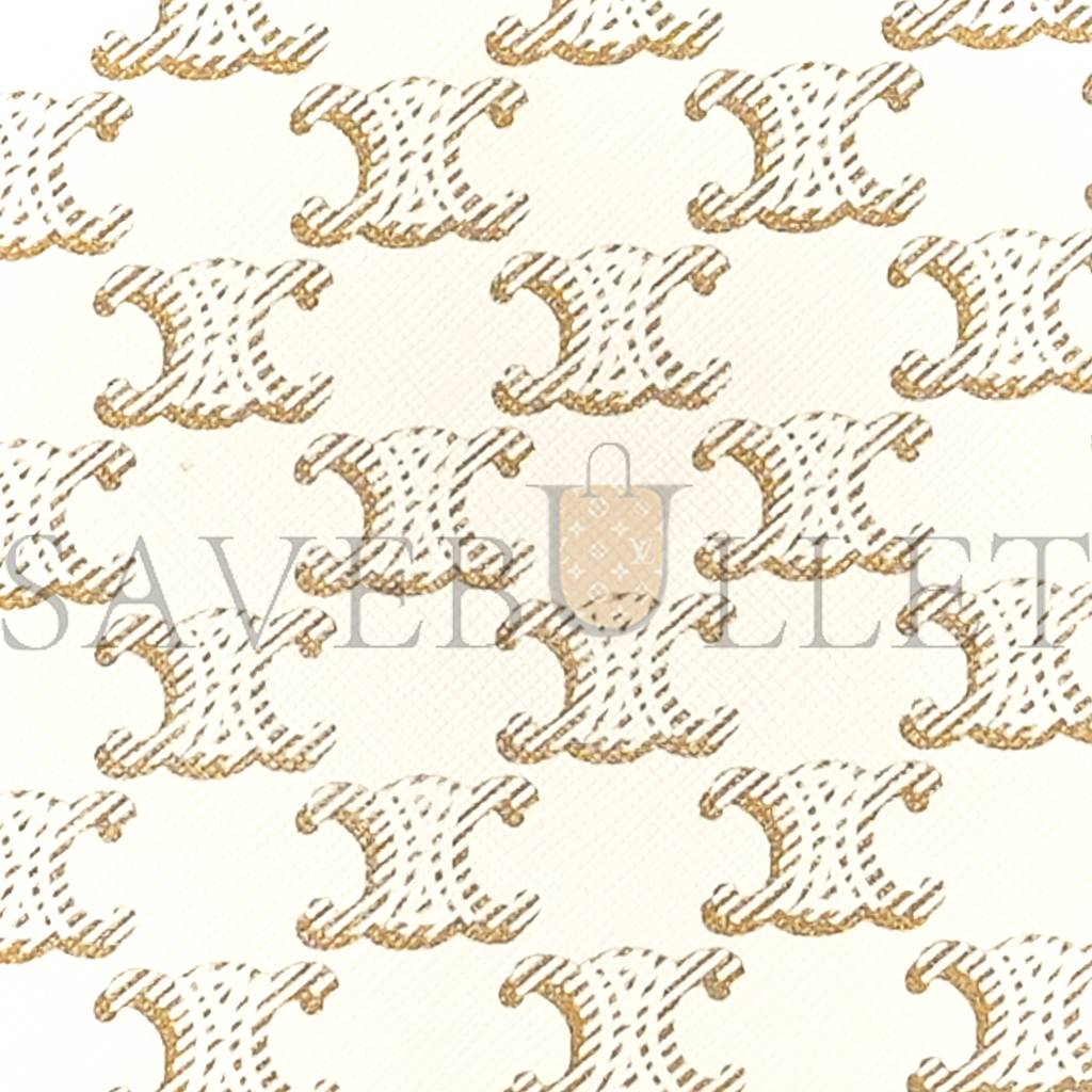 Ce**e canvas calfskin ava triomphe shoulder bag white (20*17*6cm)