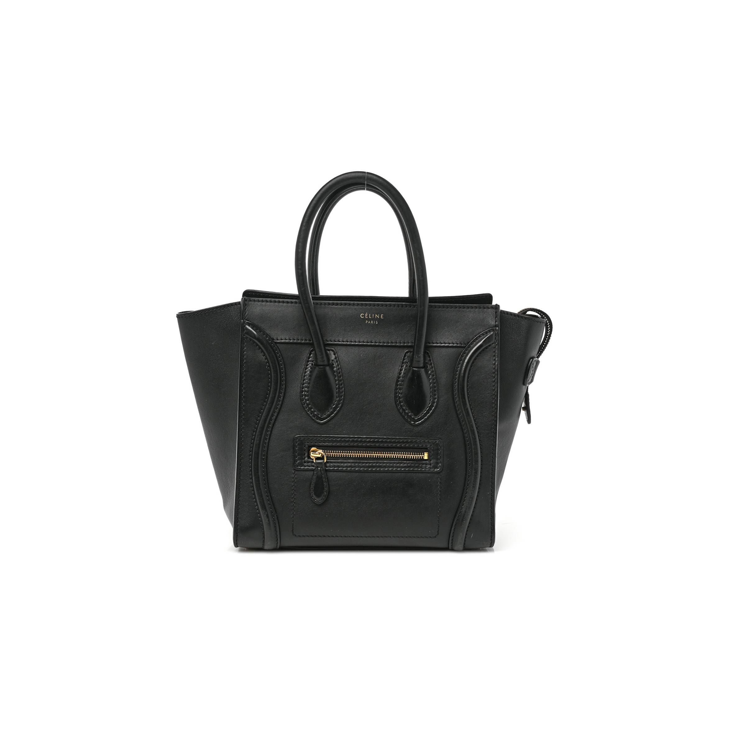 Ce**e smooth calfskin micro luggage black (29*26*14cm)