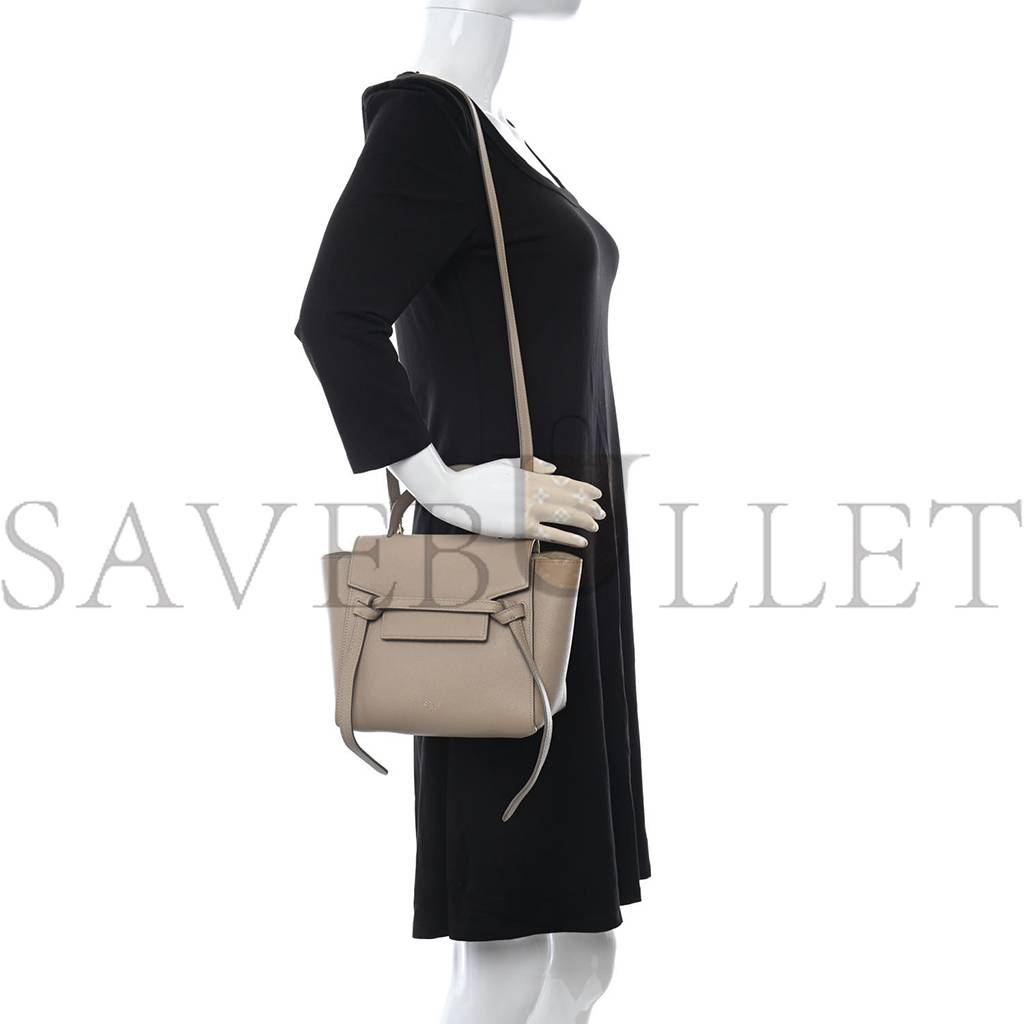 Ce**e grained calfskin nano belt bag light taupe (20*18*10cm)