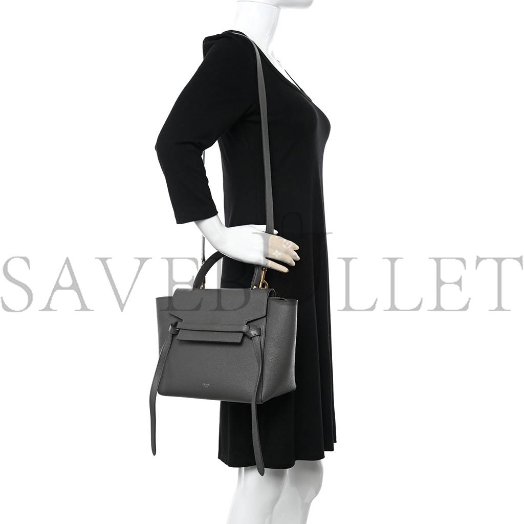 Ce**e grained calfskin nano belt bag grey (25*24*13cm)