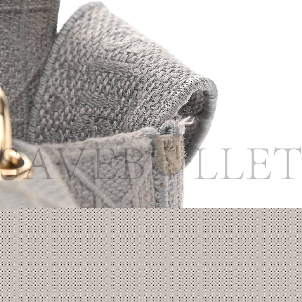 D*or canvas embroidered cannage medium lady d-lite gray (23*20*11.4cm)