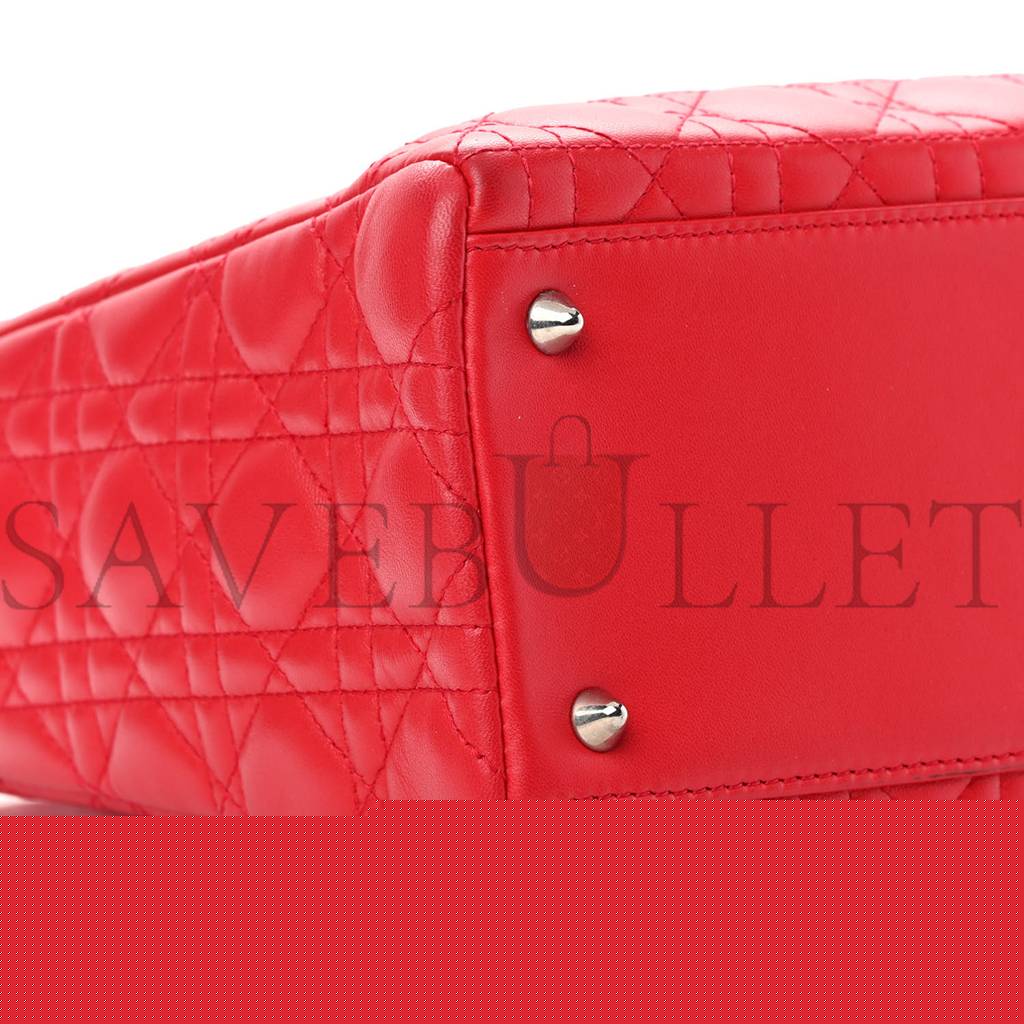 D*or lambskin cannage medium lady D*or red (23*20*12.7cm)