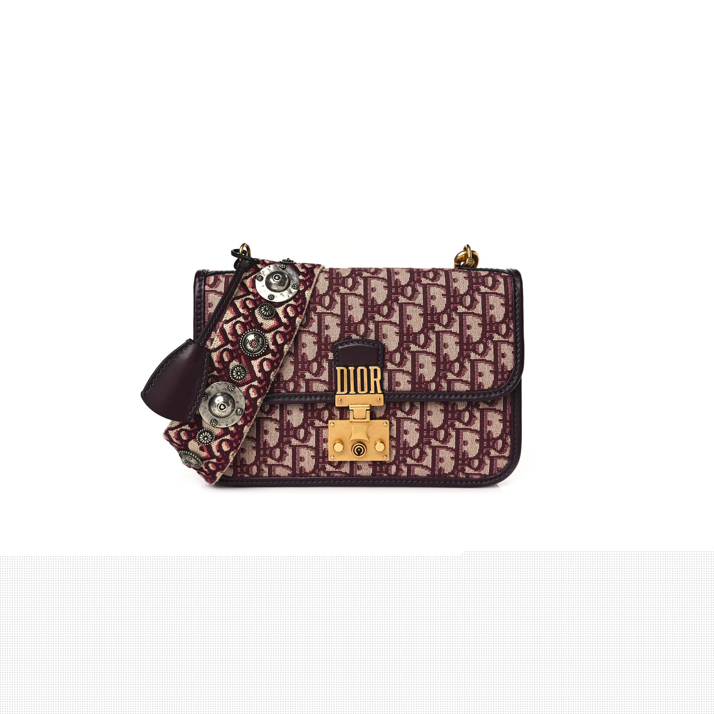 D*or oblique D*oraddict flap bag burgundy (24*17*5.1cm)