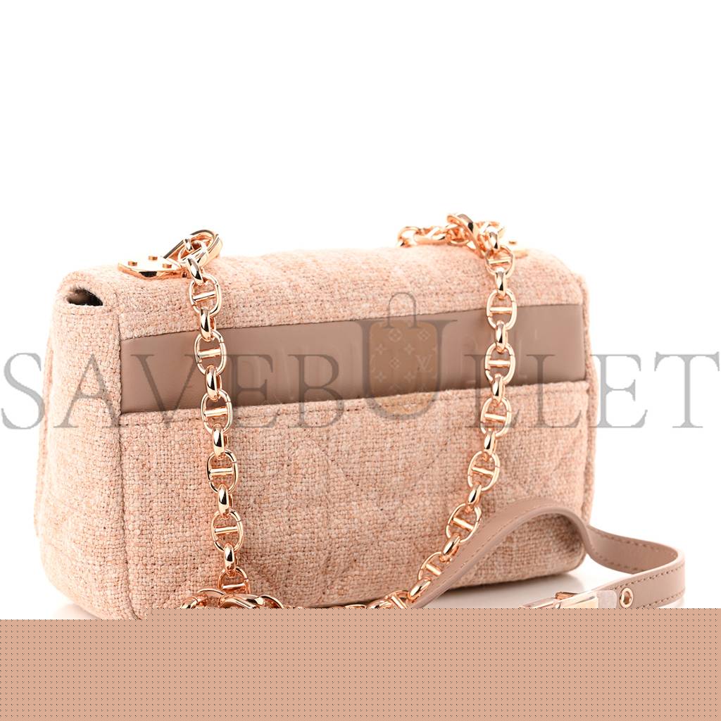 D*or linen macrocannage small caro bag rose (19*12*7.6cm)