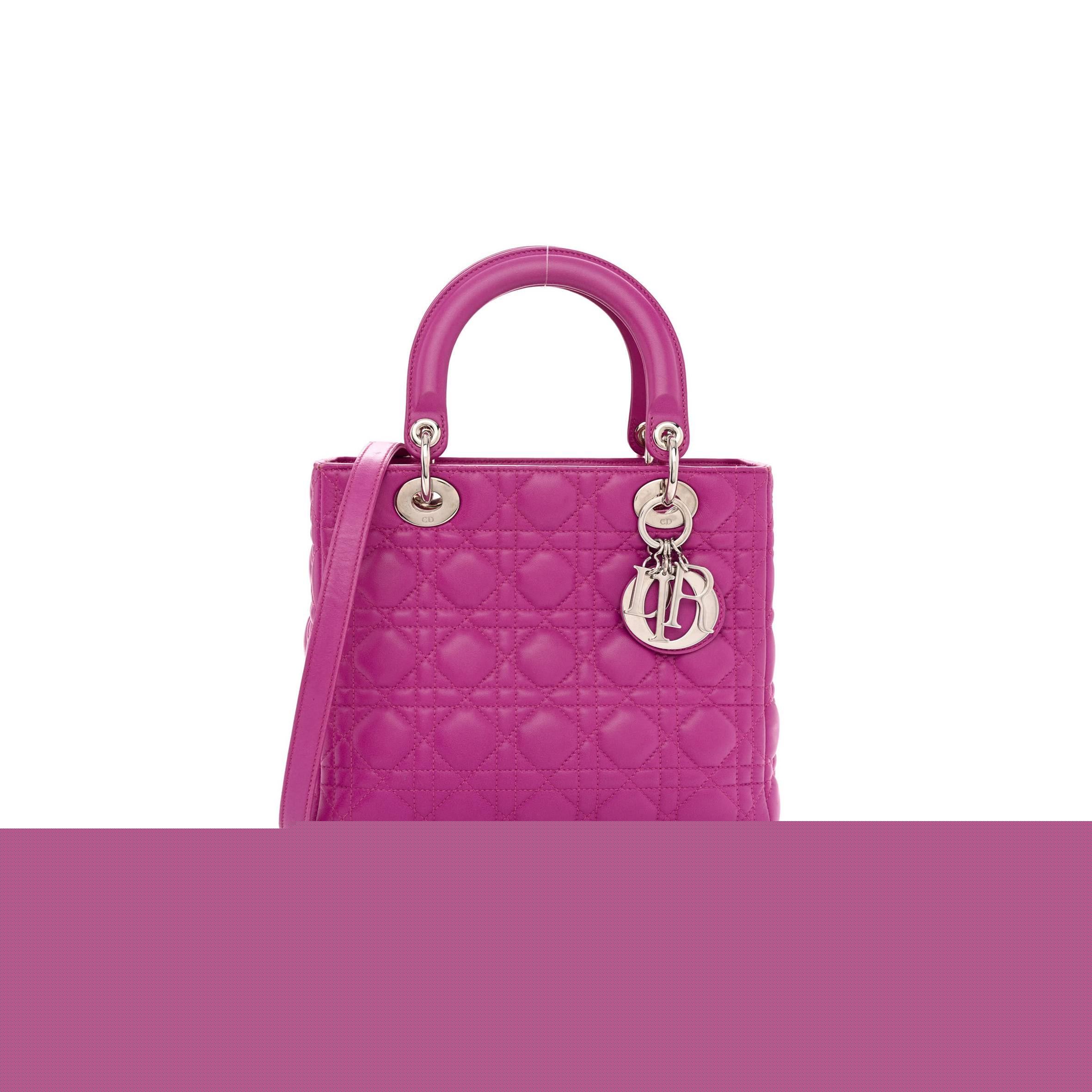 D*or lambskin cannage medium lady D*or pink (23*20*12.1cm)