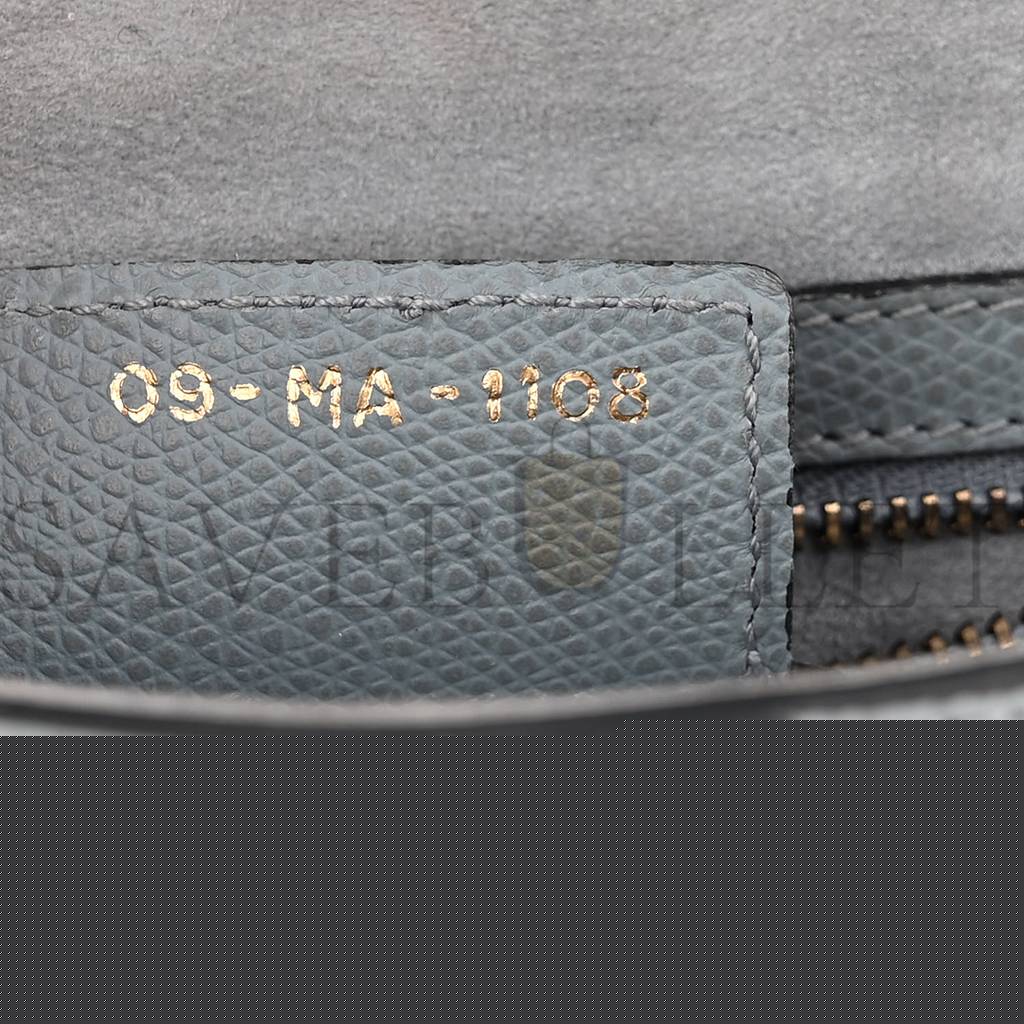 D*or grained calfskin saddle bag grey stone (24*23*5.7cm)
