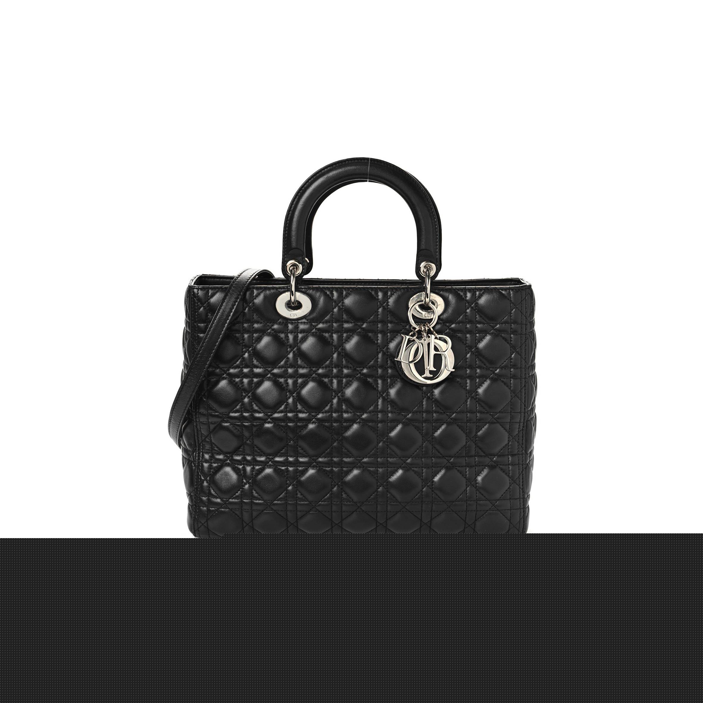 D*or lambskin cannage large lady D*or black (32*25*12.1cm)
