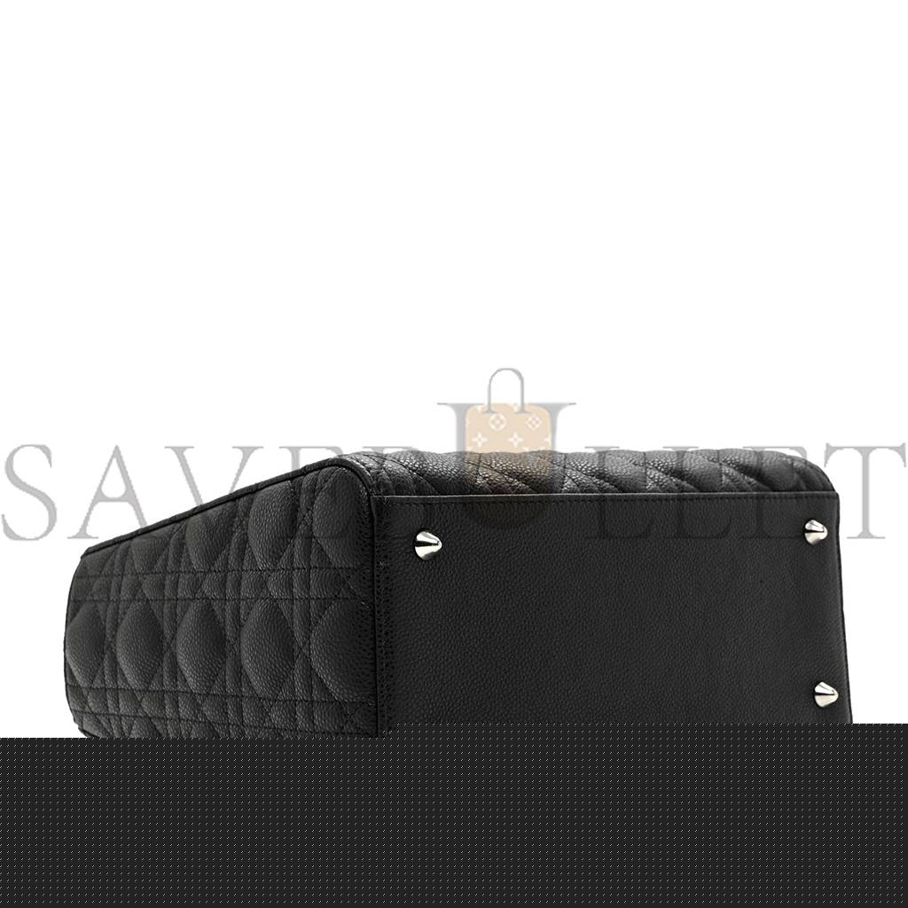 D*or grained calfskin cannage medium lady D*or black (24*20*12.1cm)