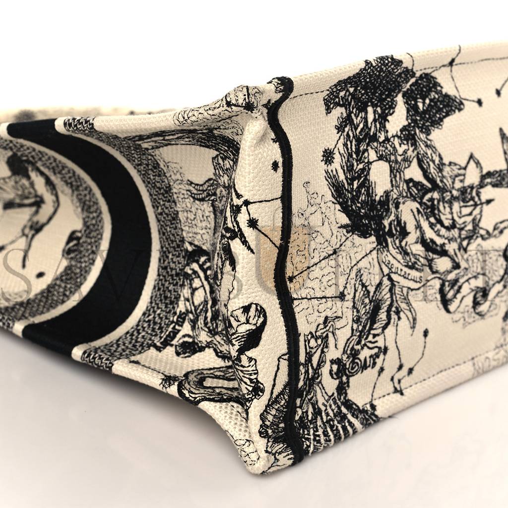 D*or canvas zodiac toile de jouy embroidered medium book latte (36*27*17.1cm)