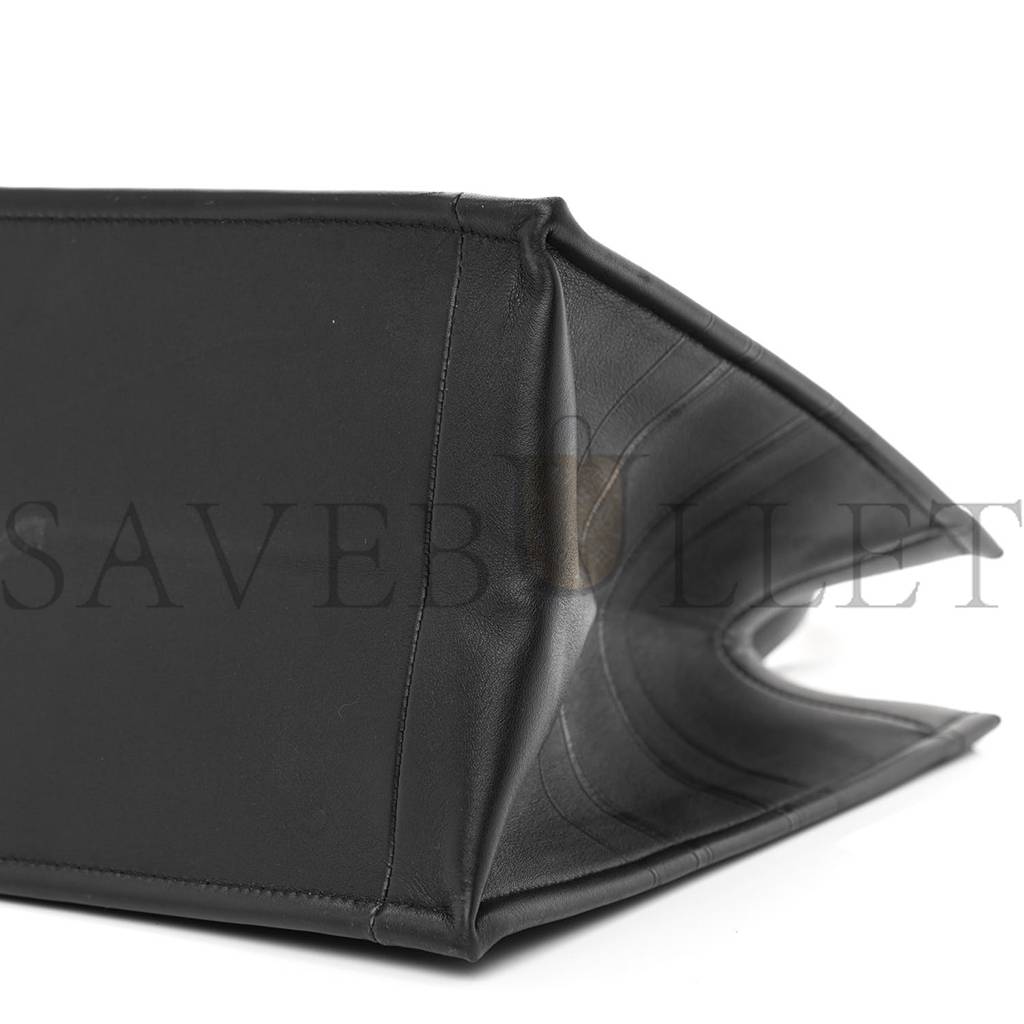 D*or calfskin embossed medium book tote black (36*27*17.1cm)