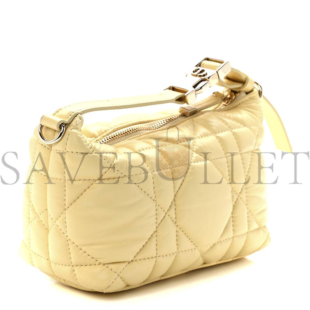 D*or calfskin macrocannage medium D*ortravel nomad pouch pale yellow (23*13*10.2cm)