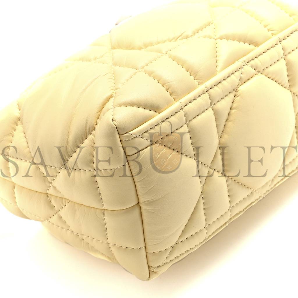 D*or calfskin macrocannage medium D*ortravel nomad pouch pale yellow (23*13*10.2cm)