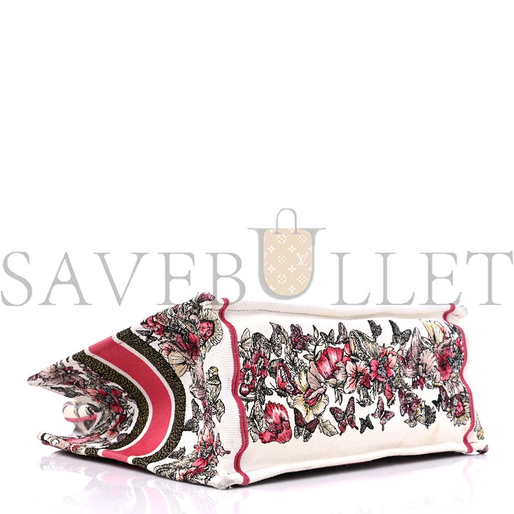 D*or canvas embroidered medium butterfly print book tote multicolor (36*26*17.1cm)