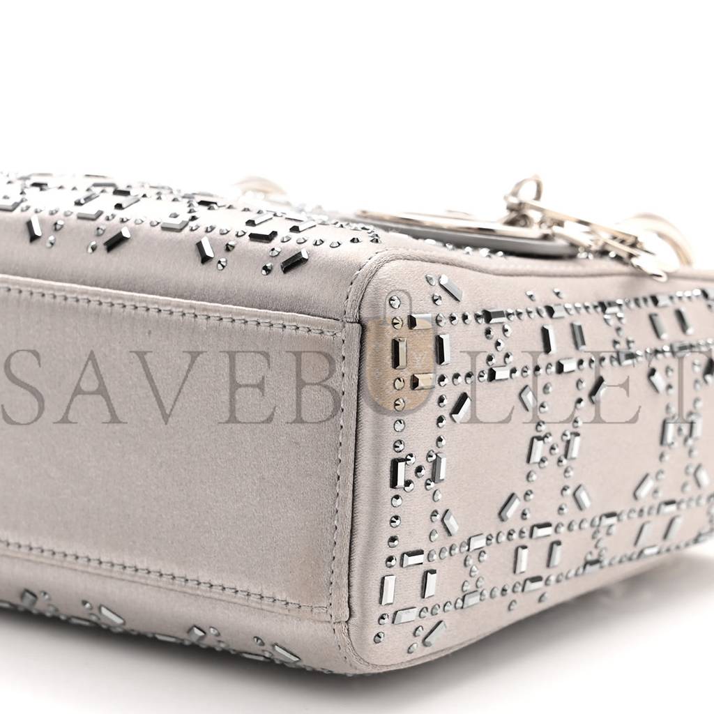 D*or satin crystal cannage mini lady D*or gray (17*15*7cm)