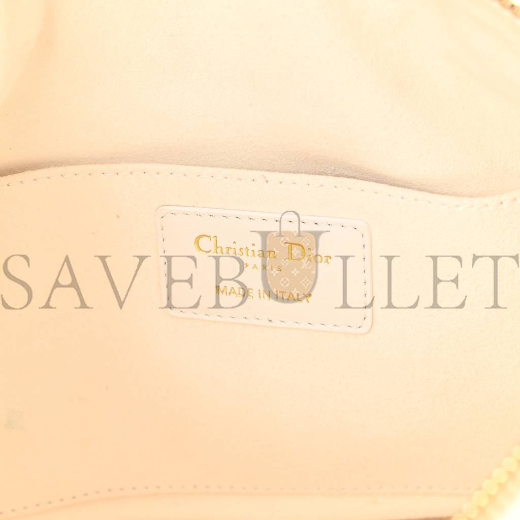 D*or lambskin cannage medium D*or vibe hobo bag white (29*19*8.3cm)