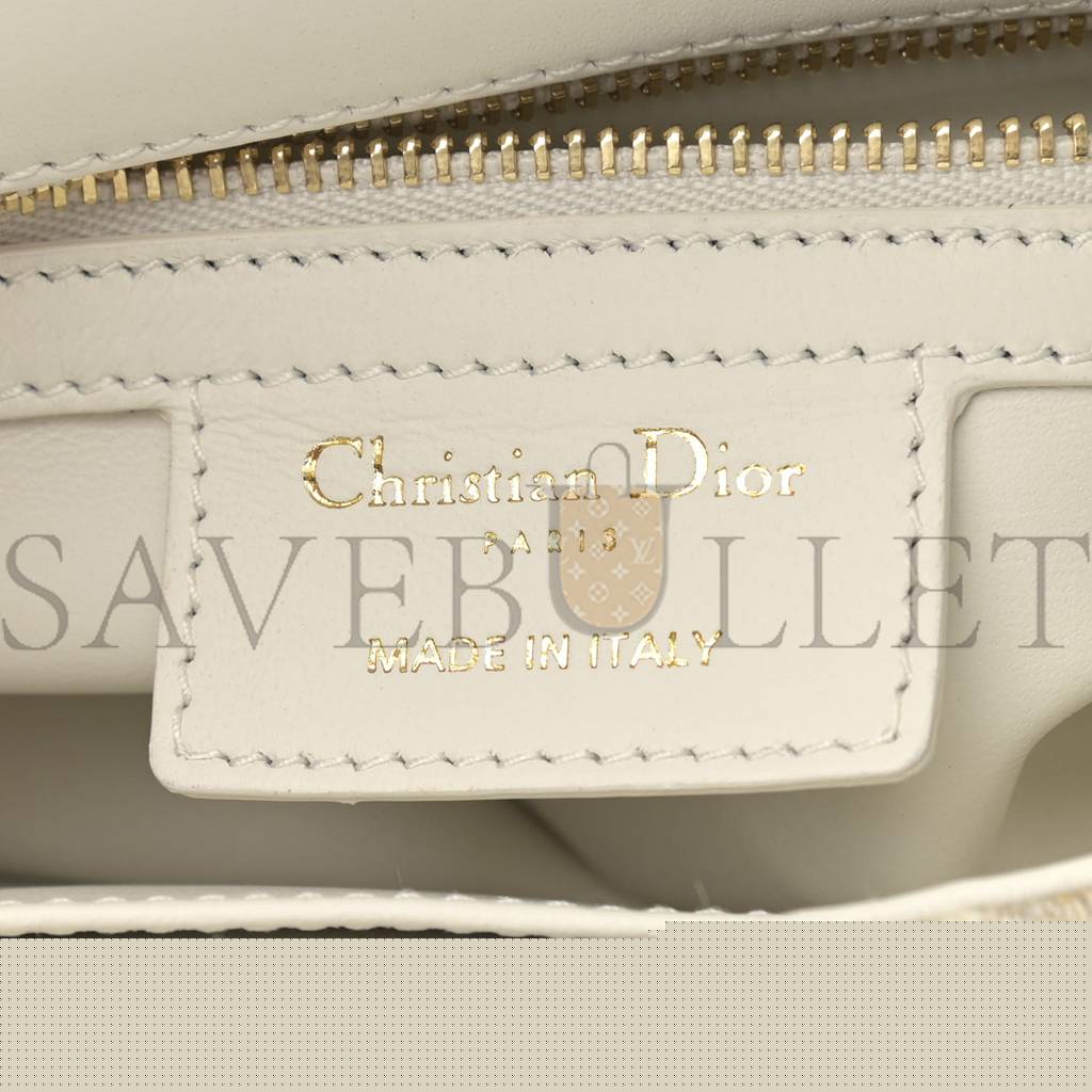 D*or tweed cannage small caro bag white (20*12*6.4cm)