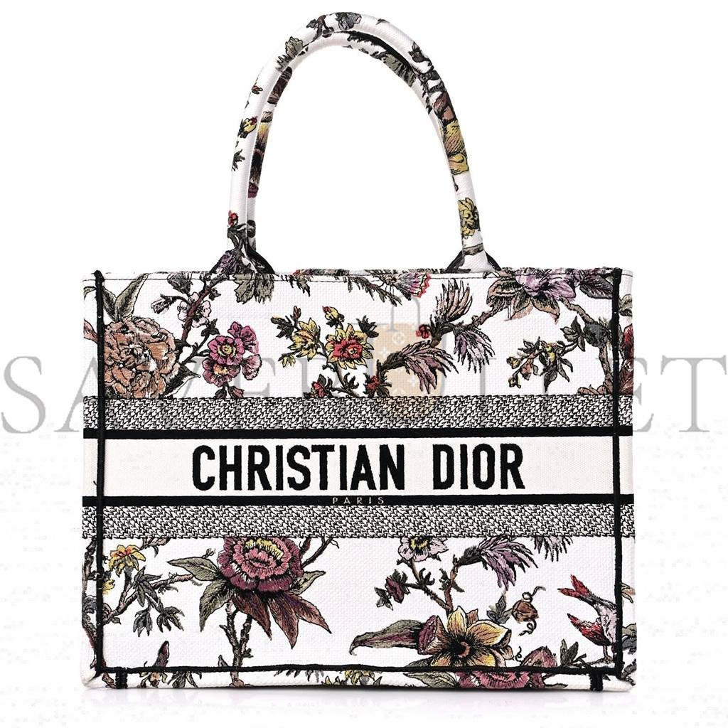 D*or canvas jardin botanique embroidered medium book tote multicolor (36*27*17.1cm)