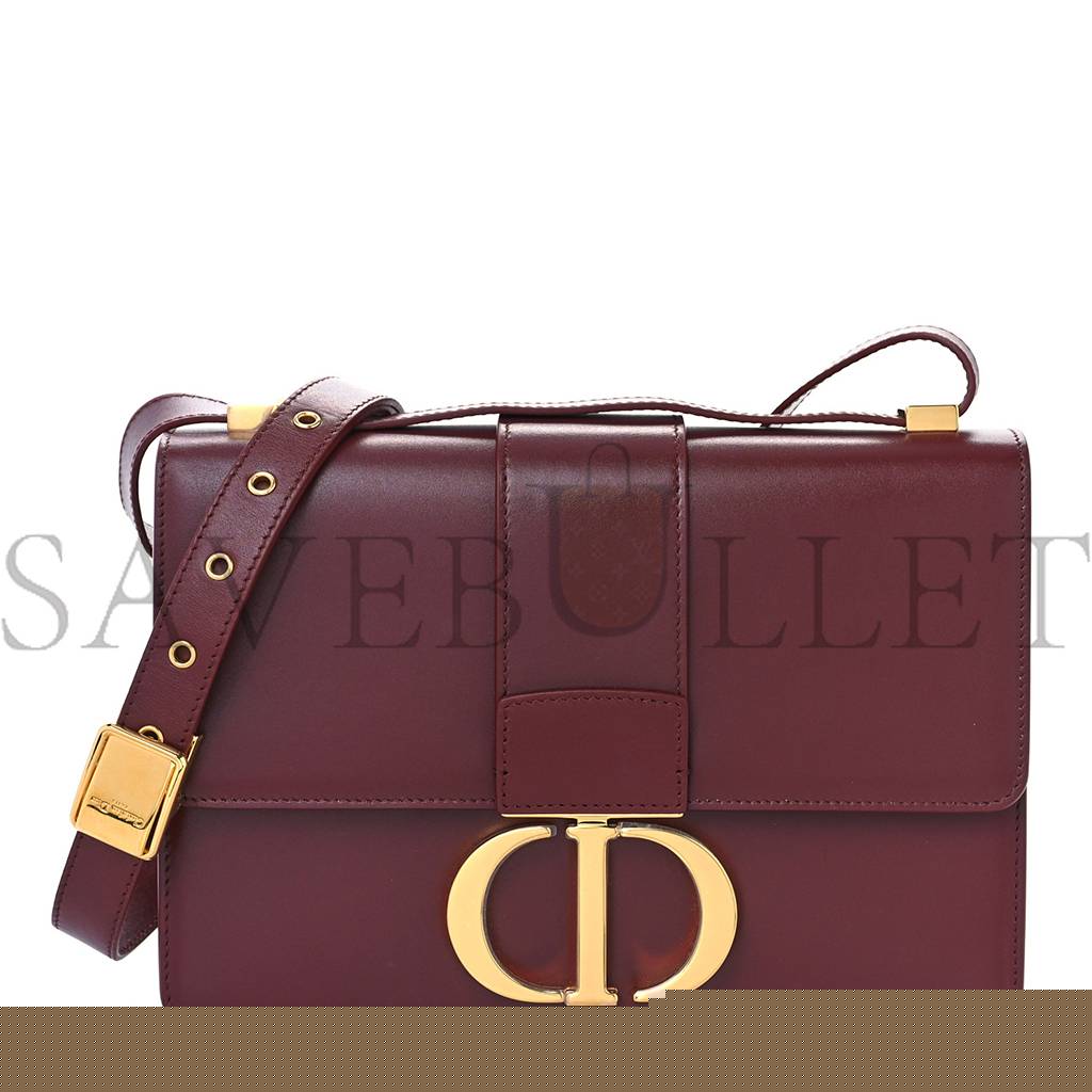 D*or smooth calfskin 30 montaigne flap bag burgundy (24*17*5.1cm)