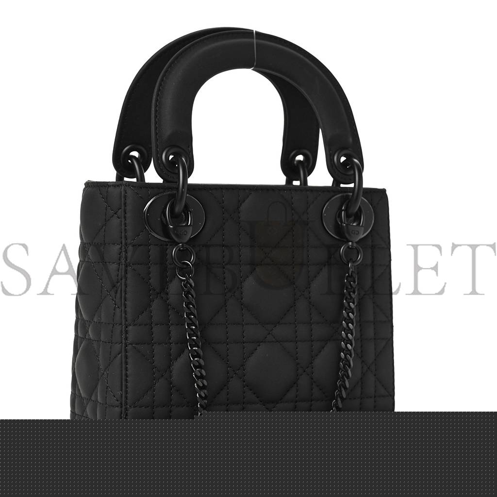 D*or ultra matte calfskin cannage mini lady D*or black (17*15*7cm)