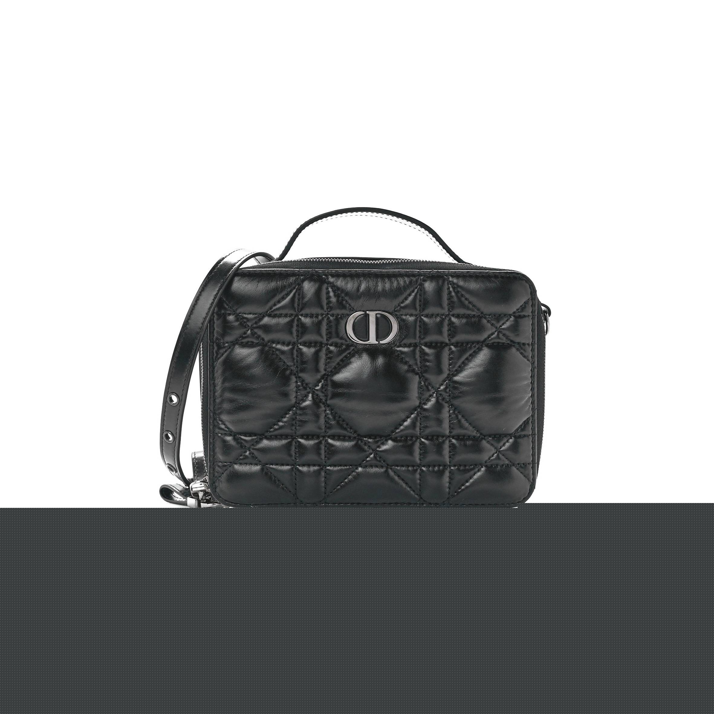 D*or calfskin macro-cannage caro box bag black (20*11*5.1cm)