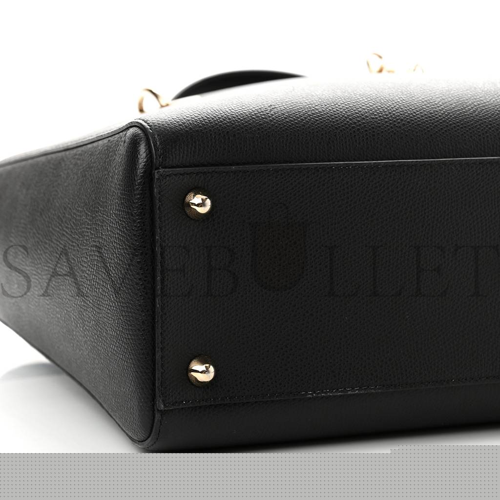 D*or grained calfskin large lady D*or black (32*24*12.1cm)