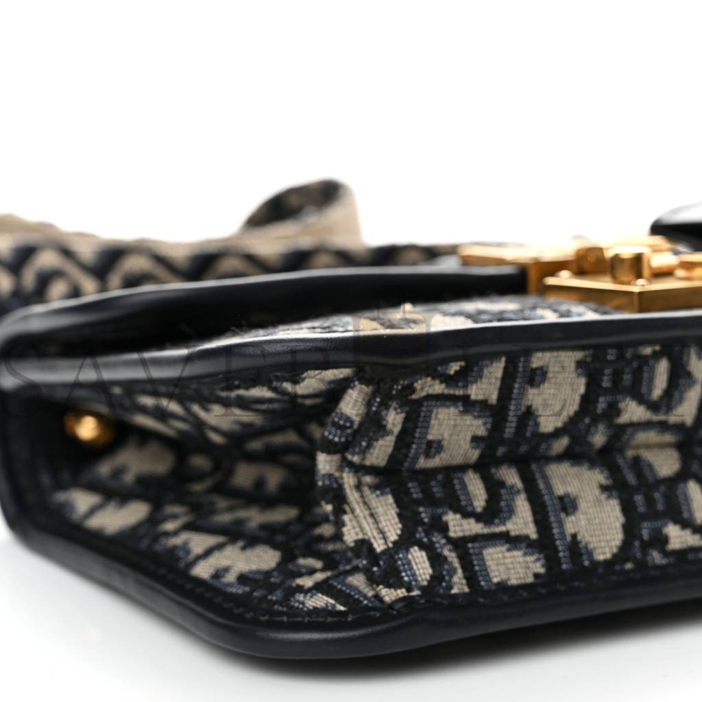 D*or oblique small D*oraddict flap bag navy blue (21*14*5.1cm)