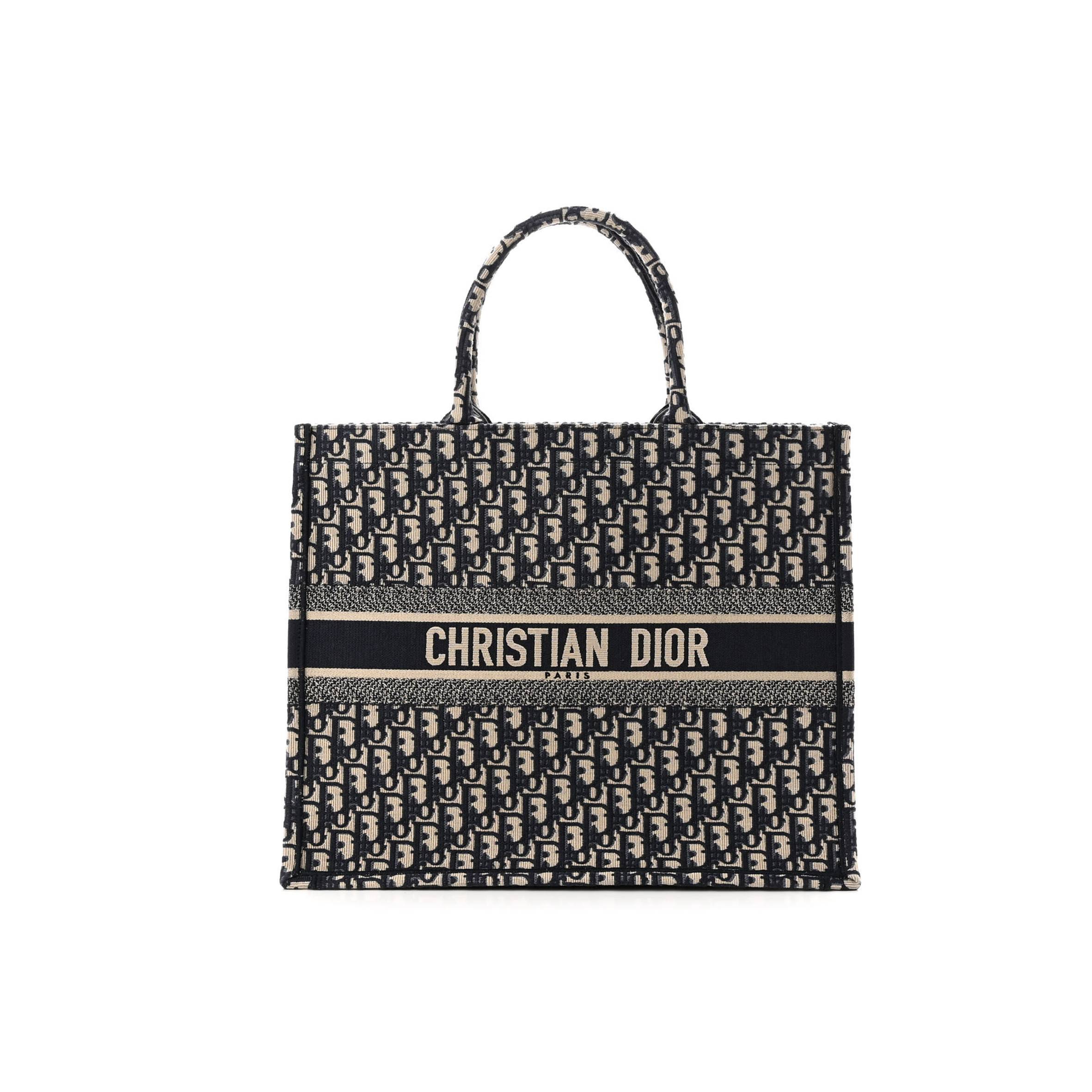 D*or oblique large book tote blue multicolor (42*35*17.8cm)