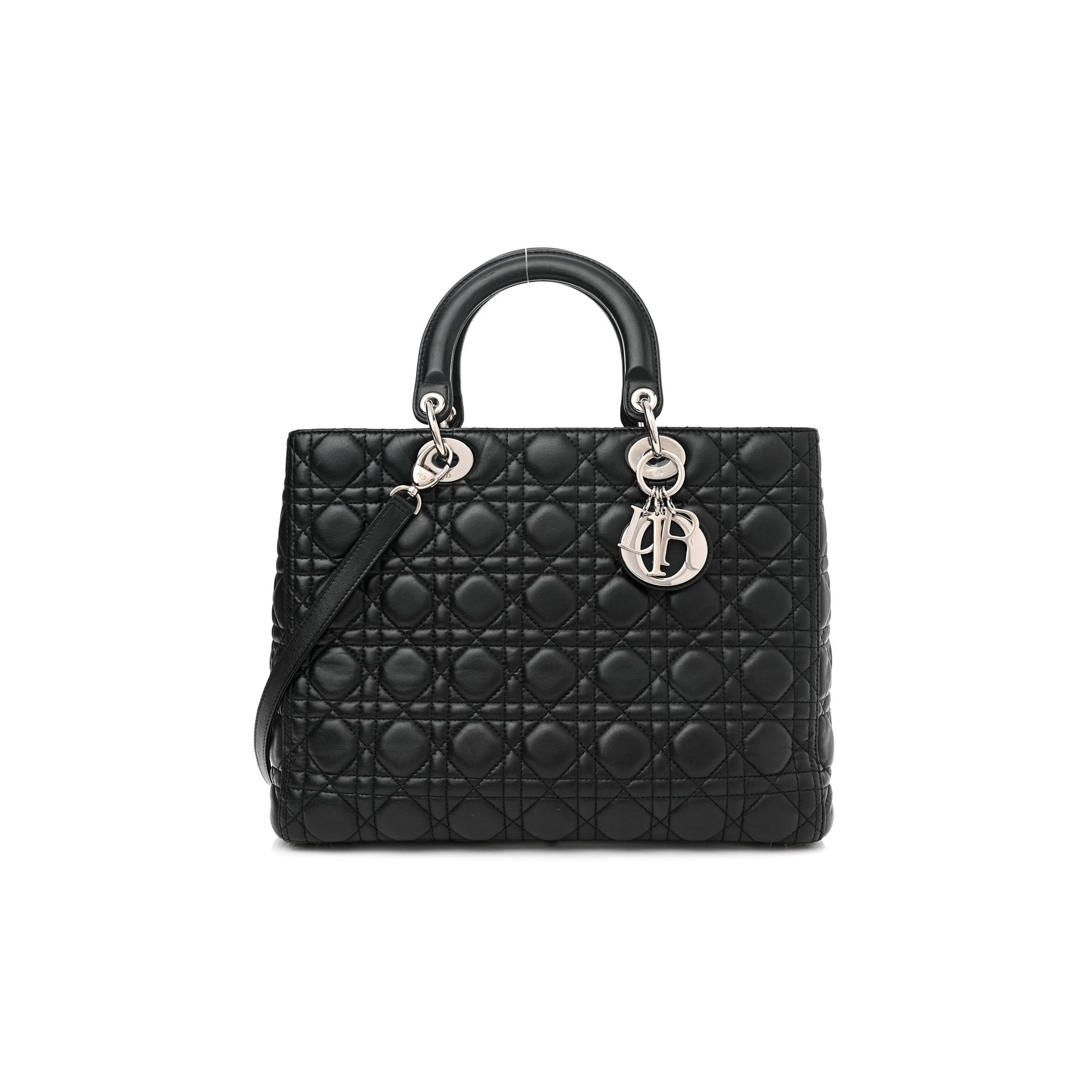 lambskin cannage large lady D*or black