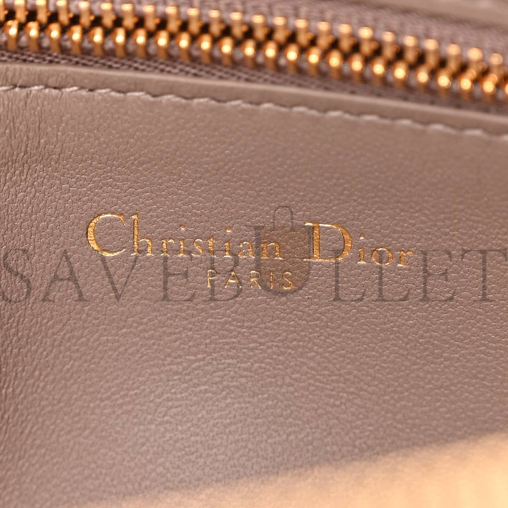 d*or S*pple calfskin caro double pouch warm taupe (19*11*7cm)