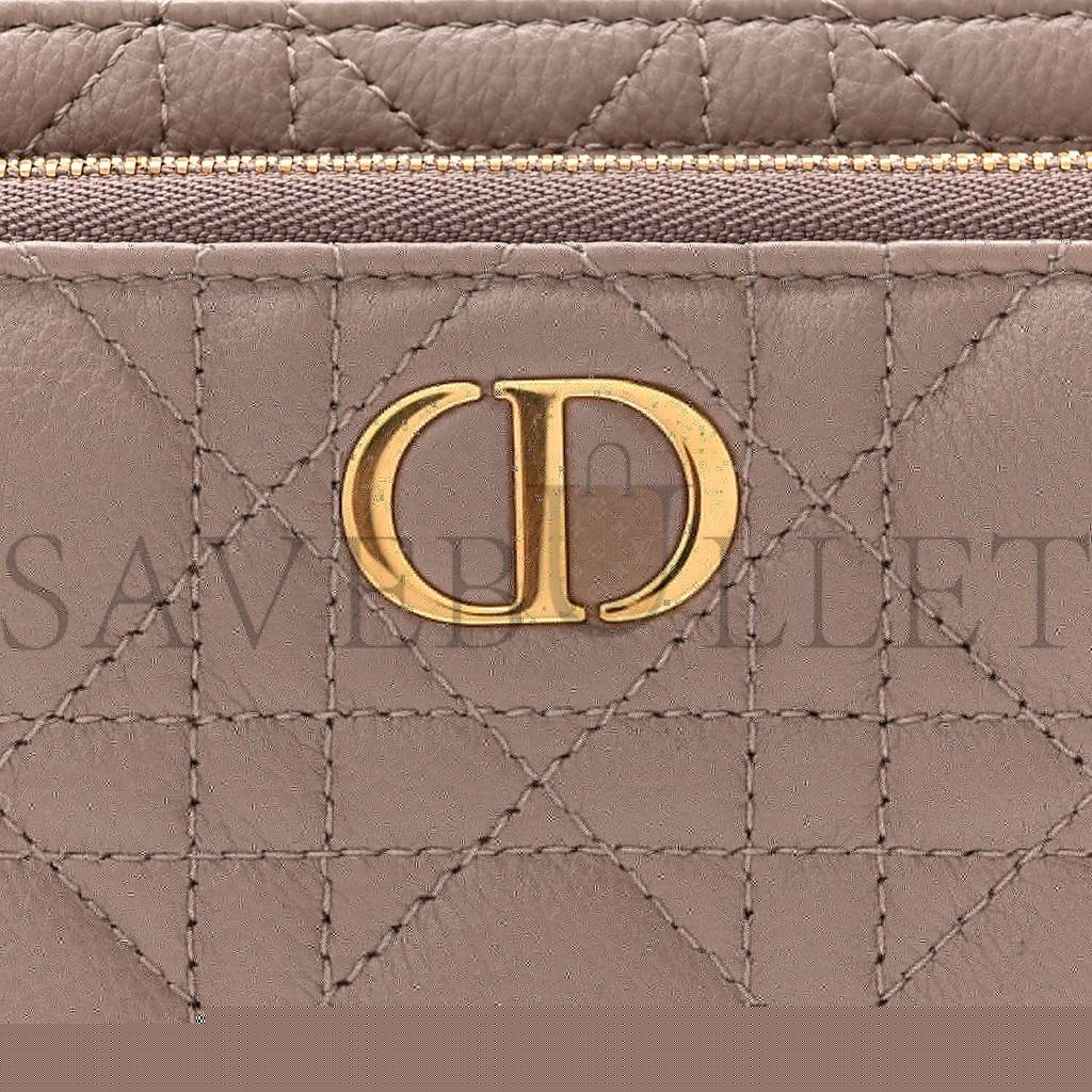 d*or S*pple calfskin caro double pouch warm taupe (19*11*7cm)