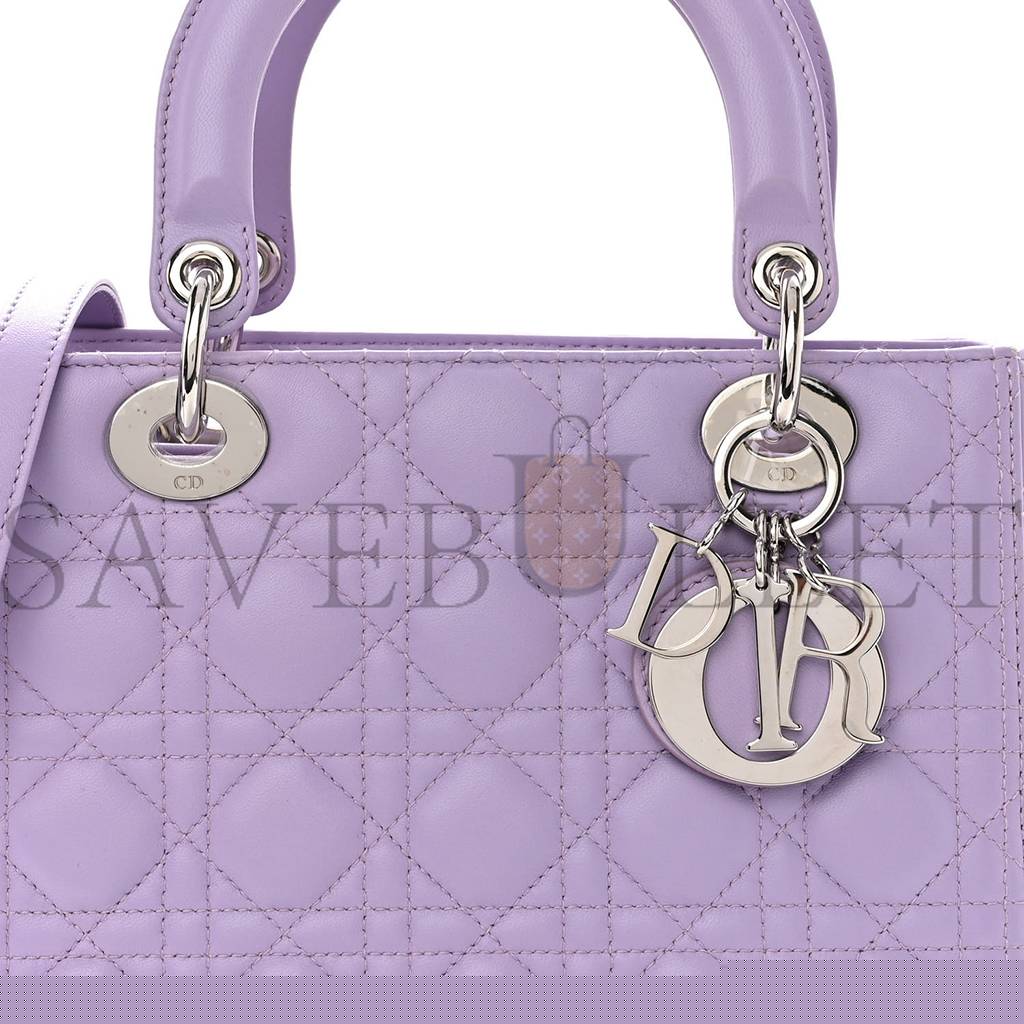 D*or lambskin cannage medium lady D*or purple (24*20*10.8cm)