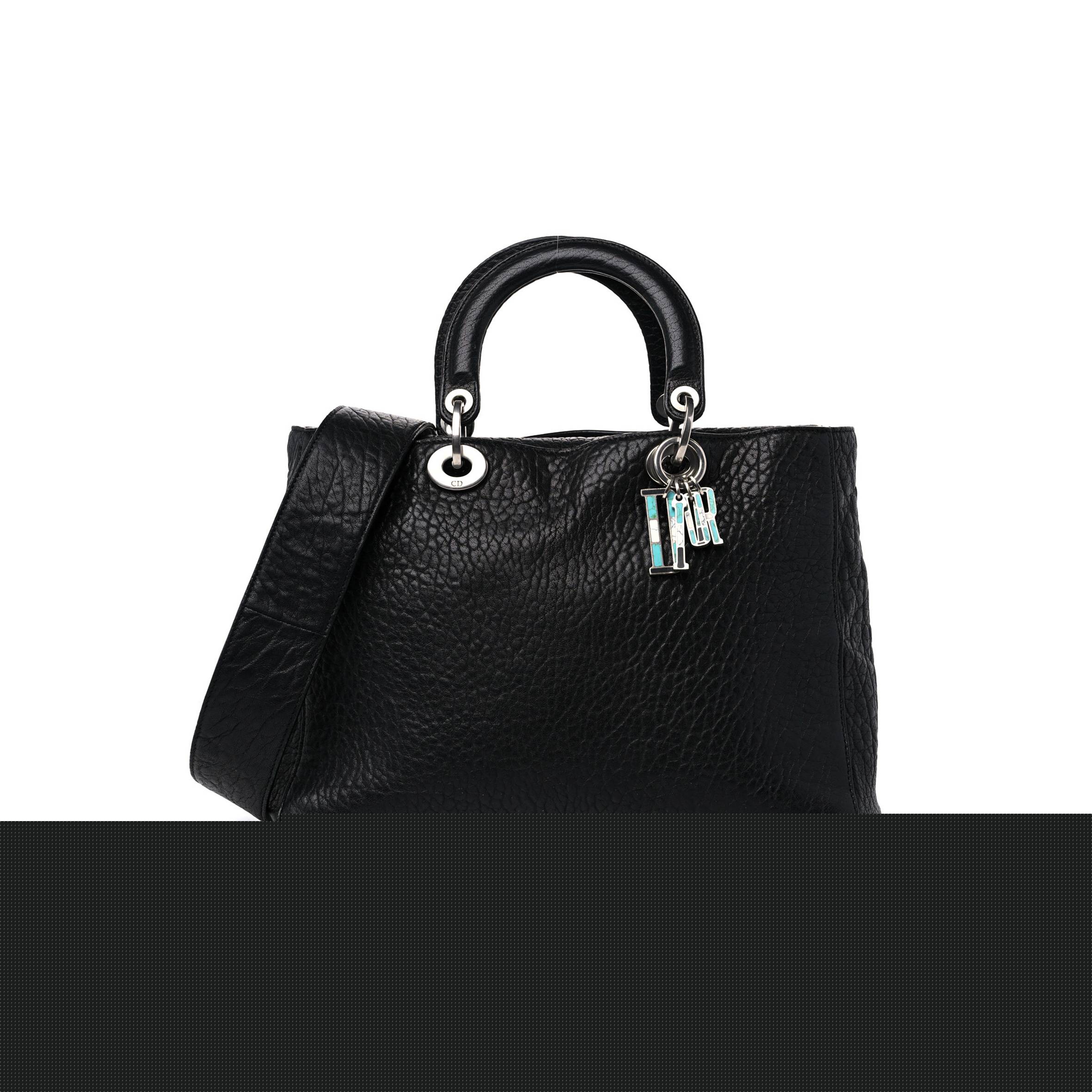 D*or canyon grained lambskin large lady D*or black (32*23*12.1cm)