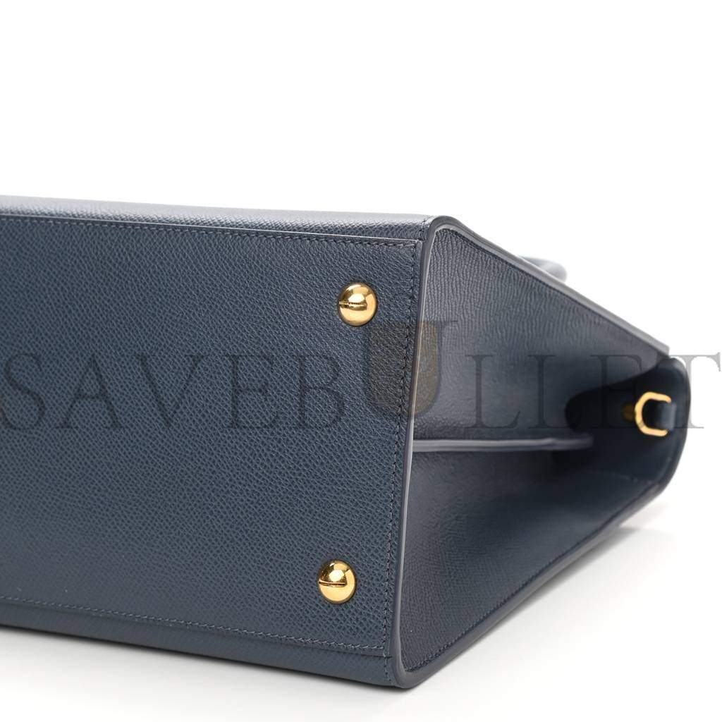 D*or grained calfskin large st. honore tote blue (30*21*12.1cm)
