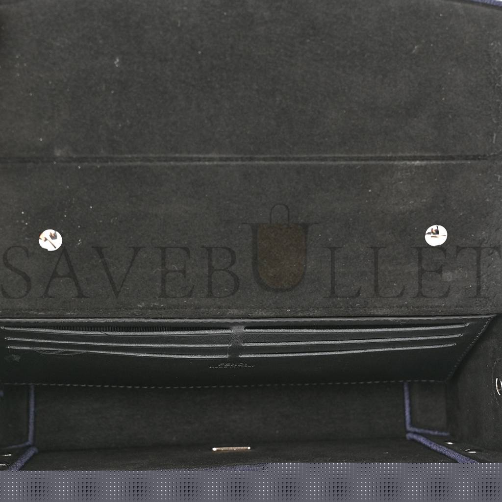 F**di fabric jacquard reactive jean denim vitello cover ff baguette soft trunk blue black (21*12*6cm)