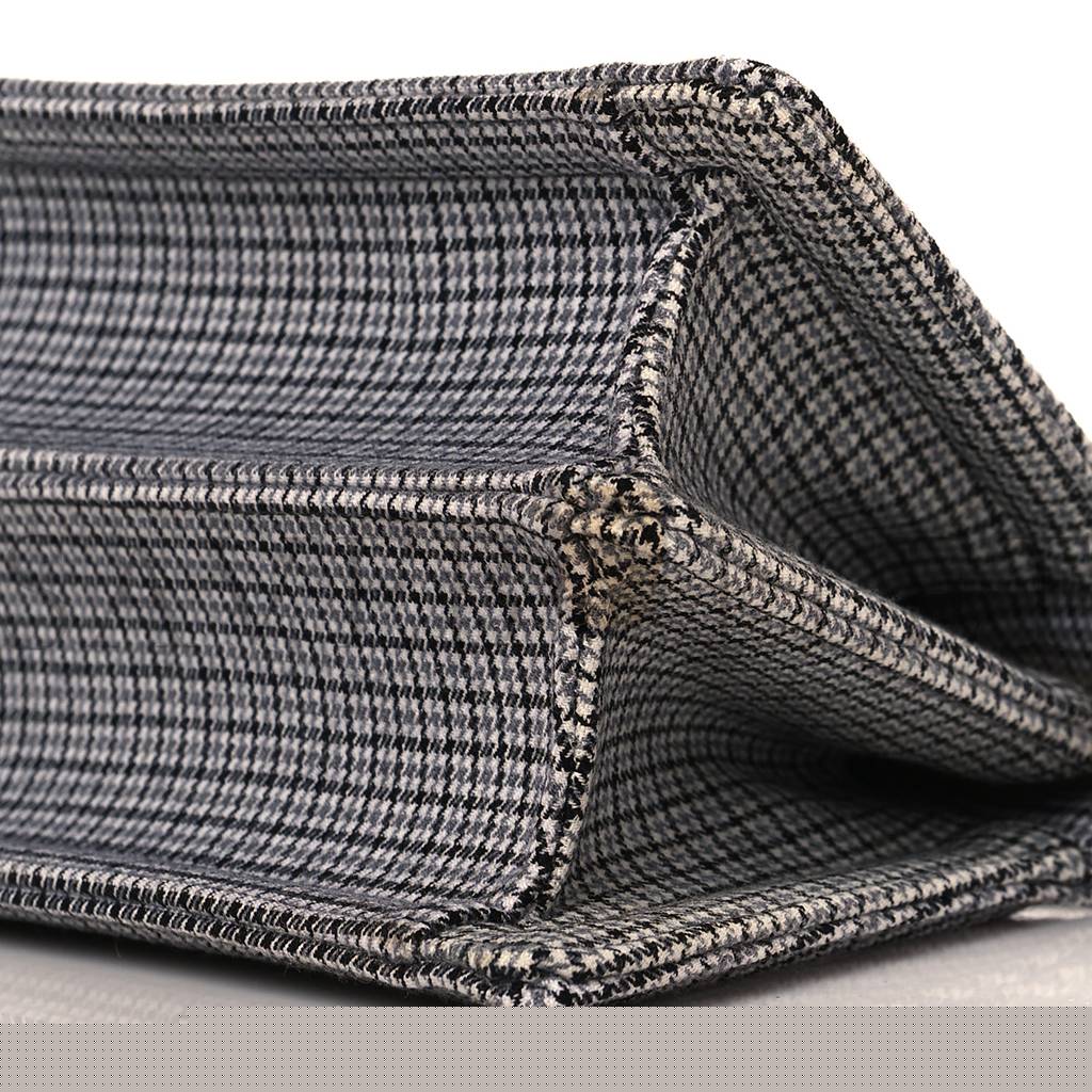 F**di wool fabric jacquard cuoio houndstooth ff 1974 petite peekaboo i see u satchel grey black (20*15*11cm)