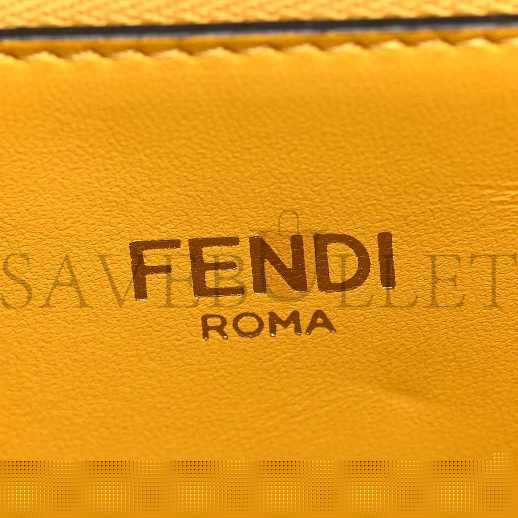 F**di x sarah coleman nappa ff fish eye embossed mini peekaboo i see u satchel mimosa (25*20*10cm)