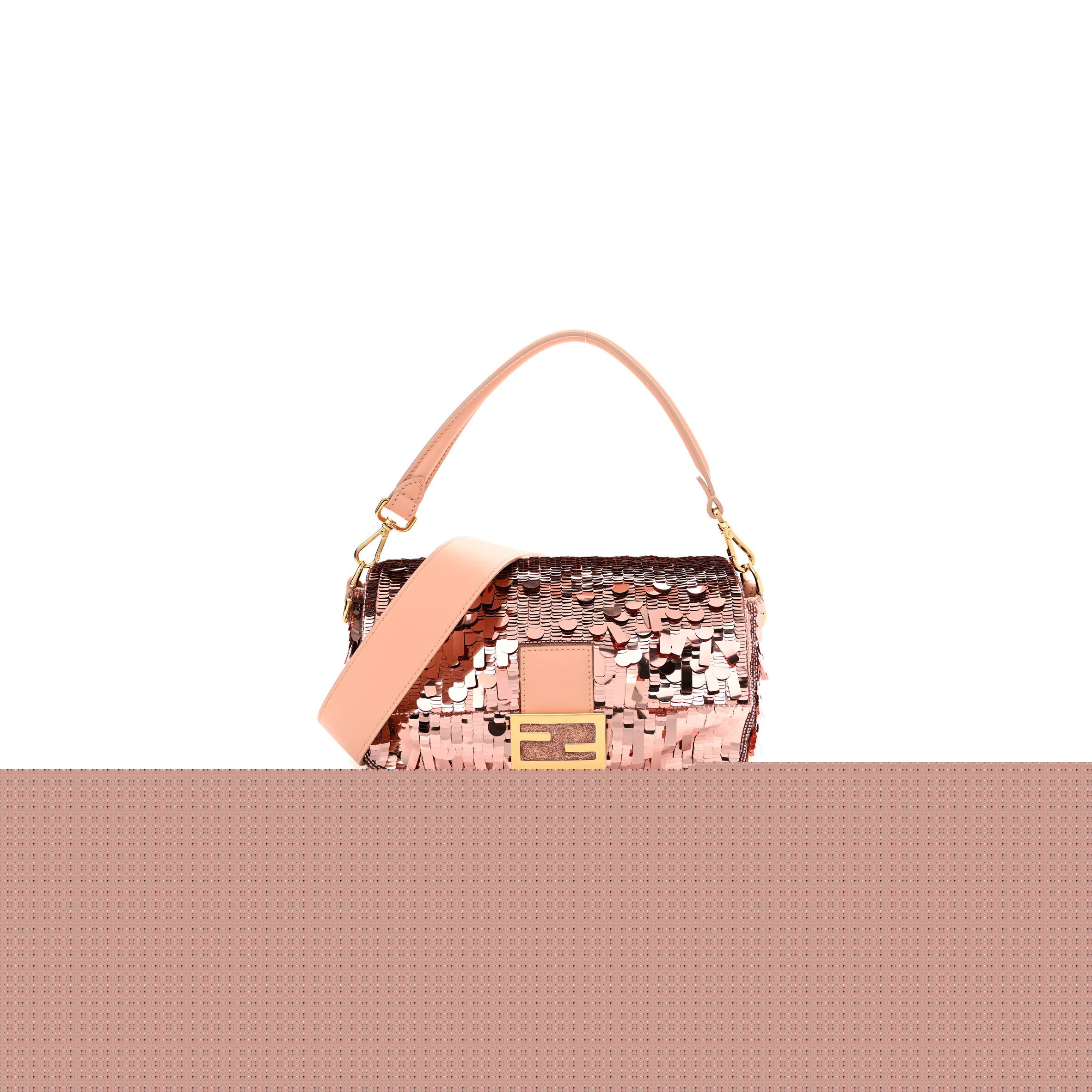 F**di sequin paillettes vitello grace sex and the city baguette baby pink (27*15*6cm)