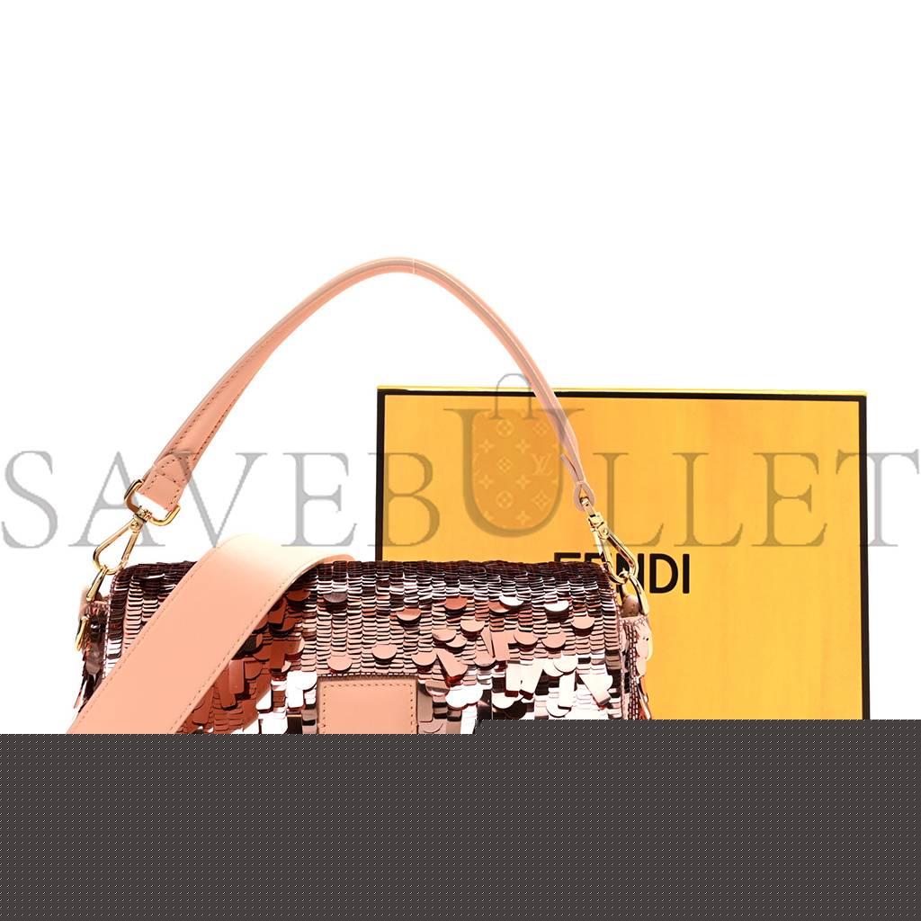 F**di sequin paillettes vitello grace sex and the city baguette baby pink (27*15*6cm)