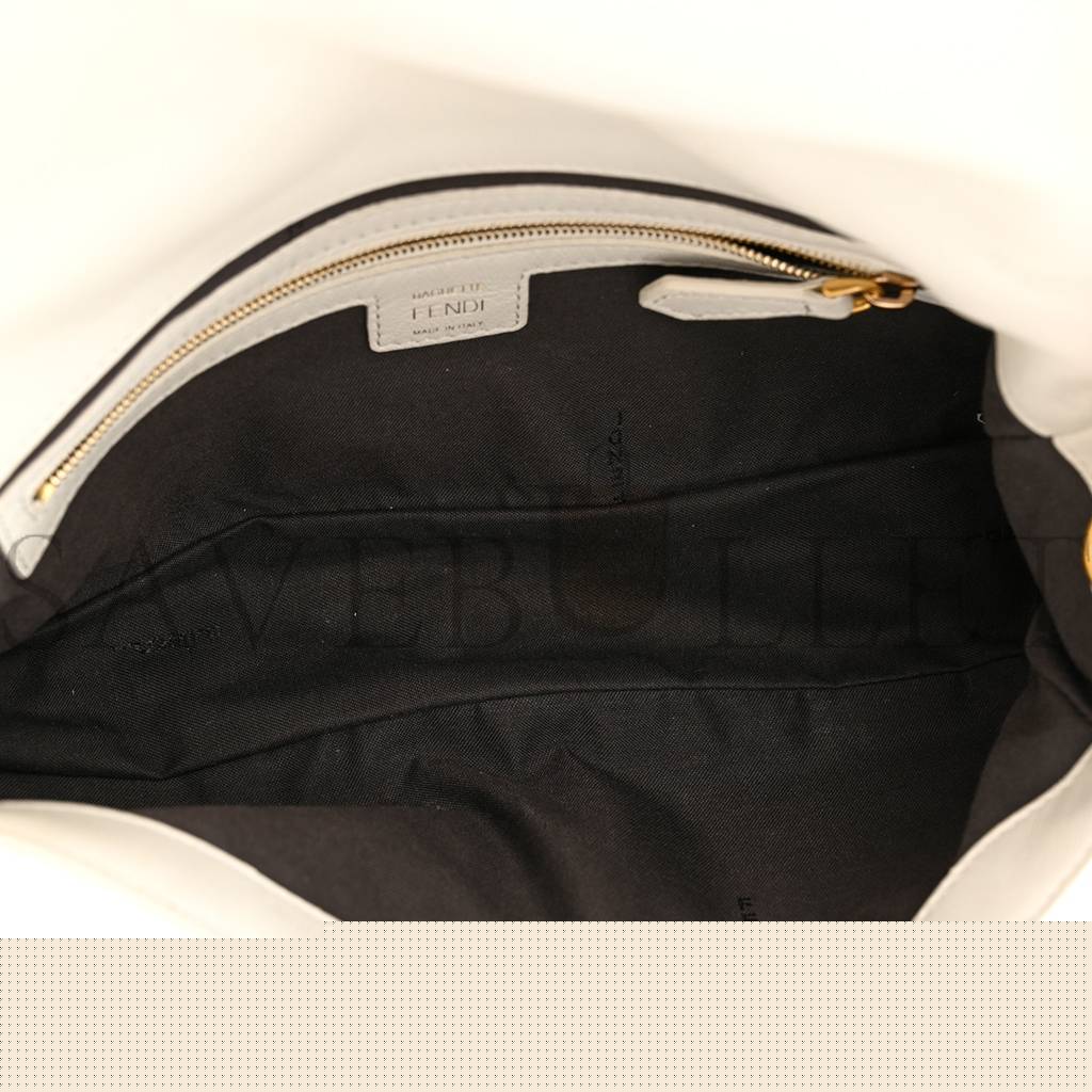 F**di nappa ff 1974 embossed baguette white (25*20*8cm)