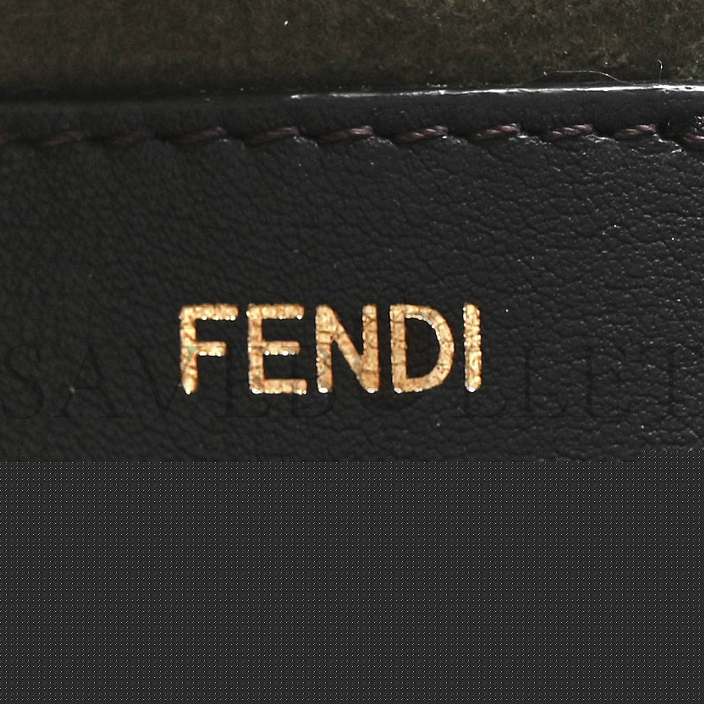 F**di chenille vitello king plexiglass ff mini by the way top handle boston bag tortora nuvola (17*11*8cm)