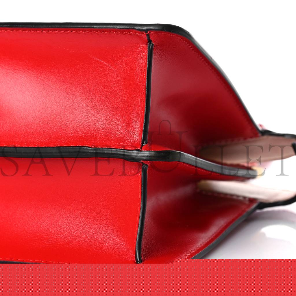 F**di vitello king luxor shiny nappa medium peekaboo i see u east west satchel fuoco light rose (29*18*10cm)