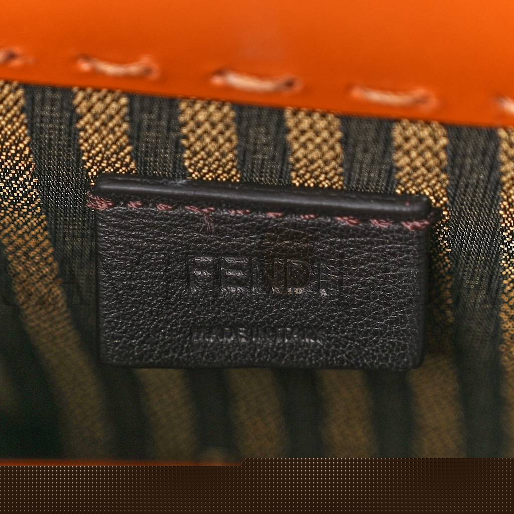 F**di vitello king plexiglass mini F**di sunshine shopper tote cuoio (18*13*6cm)