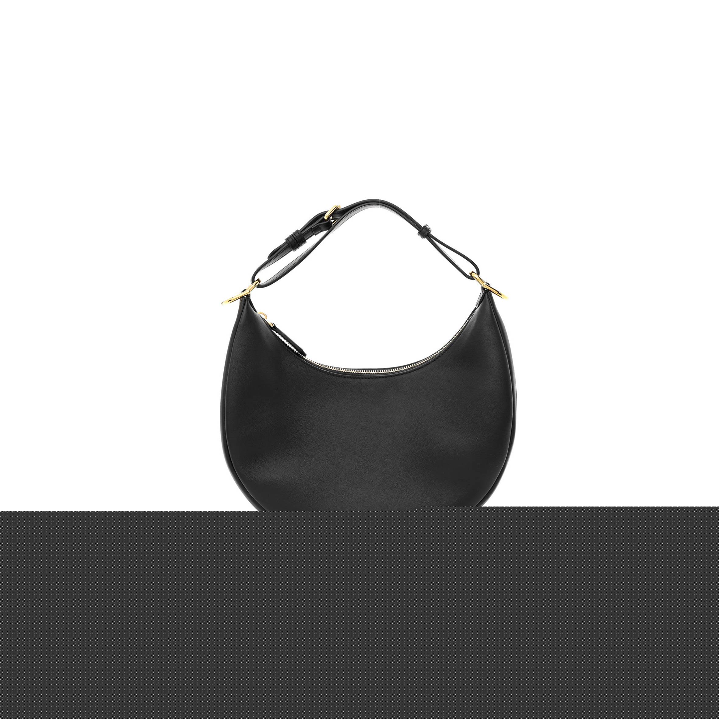F**di vitello grace matte small F**digraphy hobo bag black (28*23*10cm)