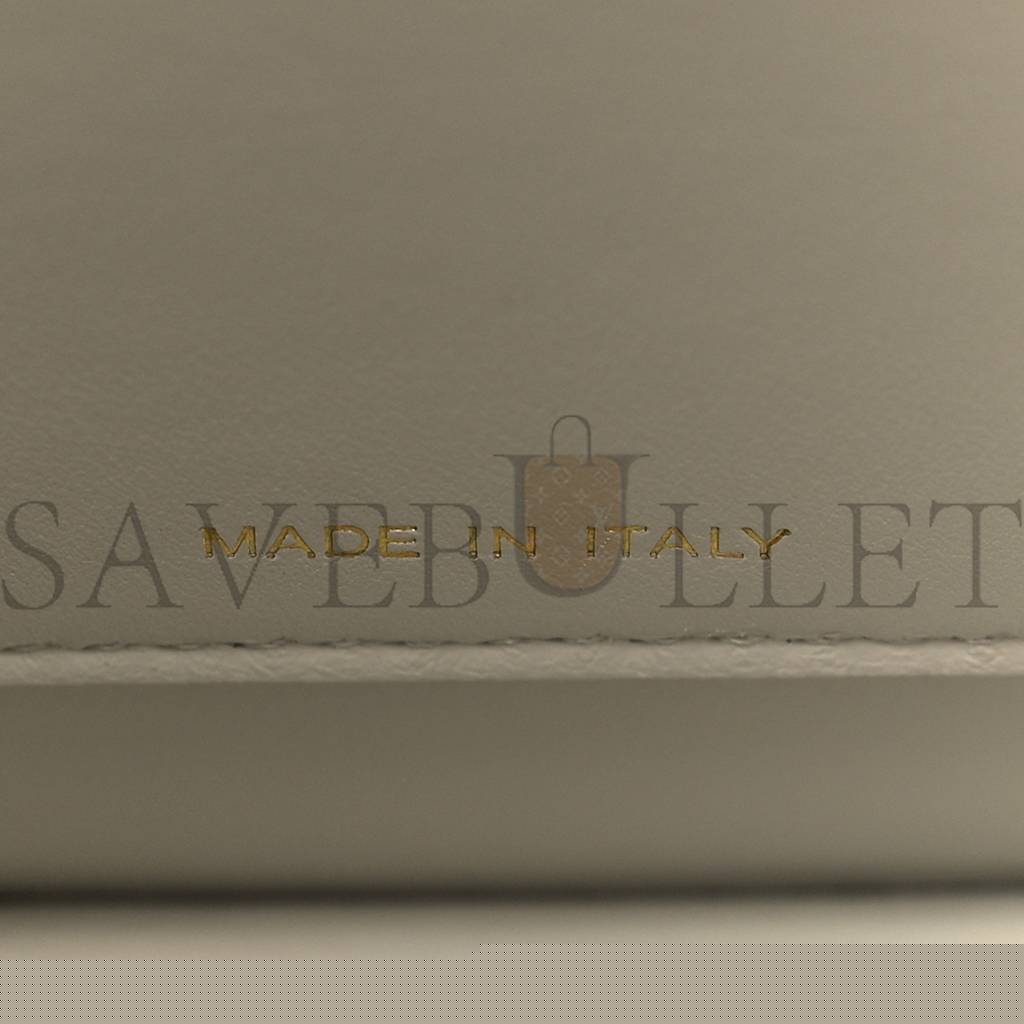 F**di vitello seta nappa plexiglass bi-color peekaboo i see u satchel white ice sand (20*15*9cm)