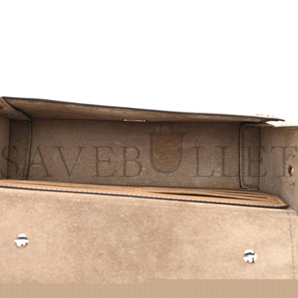 F**di recycled fabric jacquard vitello king ff 1974 baguette soft trunk tobacco moro sand (28*15*6cm)