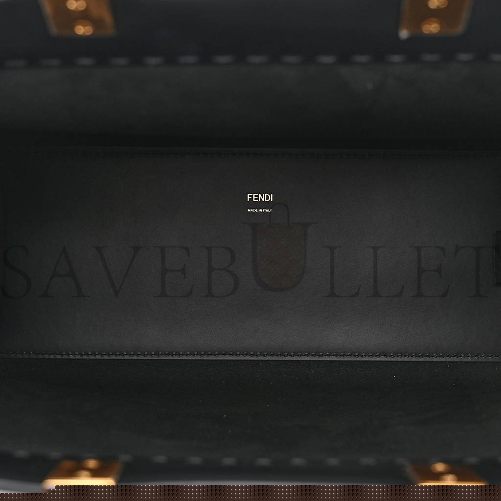 F**di vitello king plexiglass medium F**di sunshine shopper tote black (36*30*15cm)