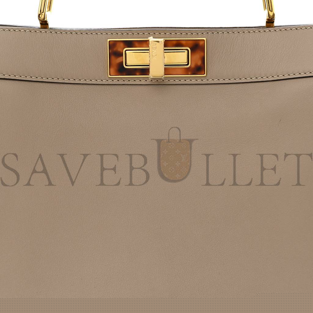 F**di vitello seta plexiglass tortoise medium peekaboo iconic satchel tortora (34*25*13cm)